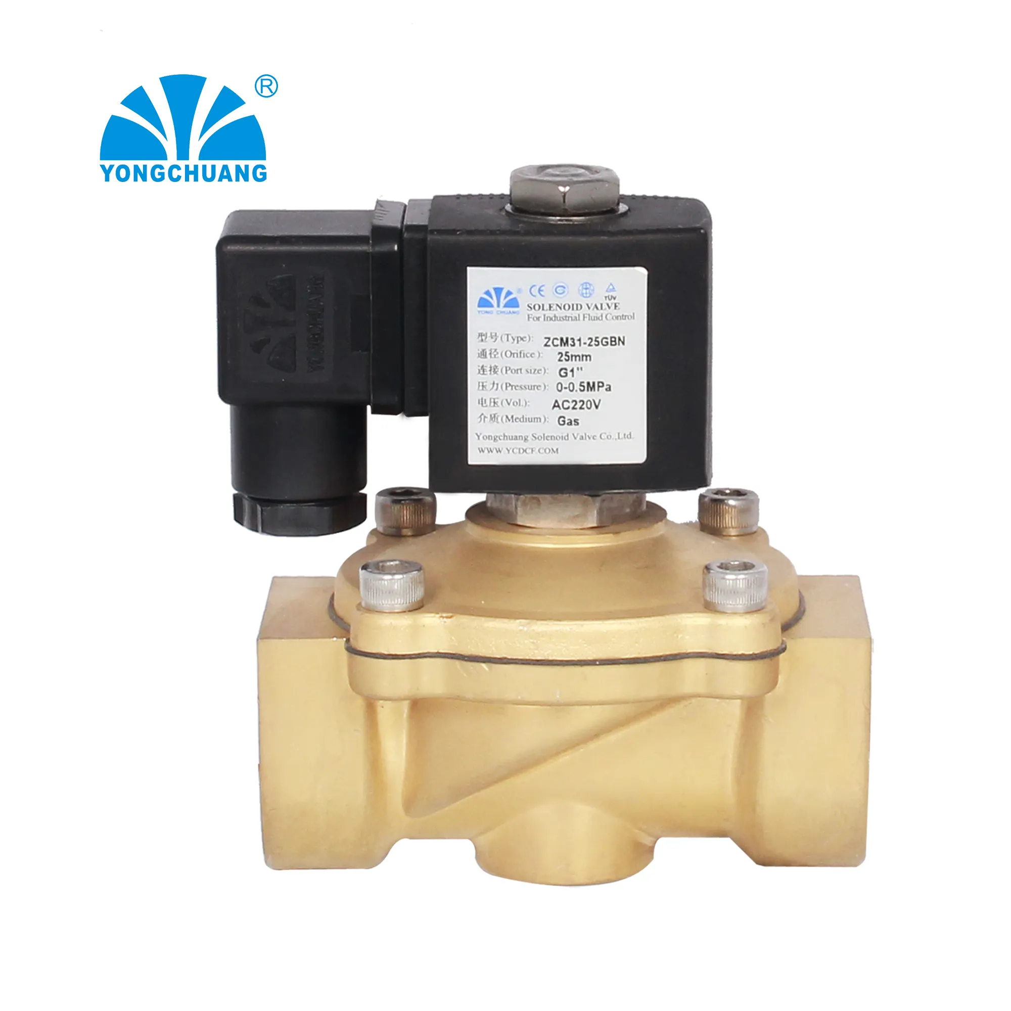 Yongchuang ZCM31 low price brass stainless steel solenoid valve for gas