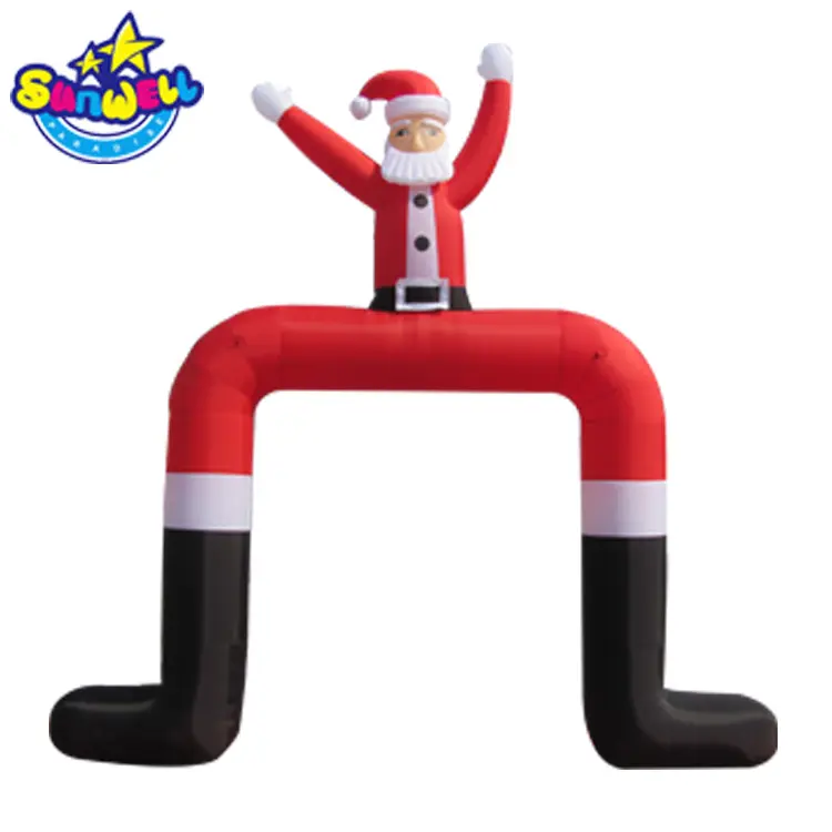आउटडोर क्रिसमस की सजावट में Inflatable क्रिसमस सांता क्लॉज के साथ तोरण
