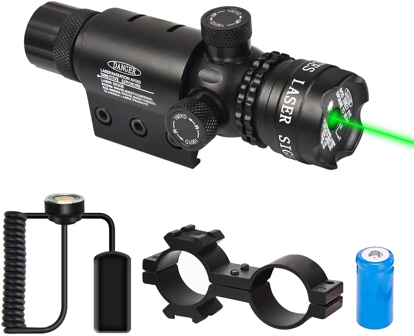 LUGER Green Laser Sight Green Dot Scope con supporto Laser da 20mm mirino Laser rosso/verde