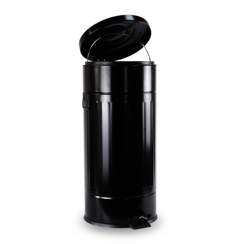Hot Sales Bathroom Roman Cover Trash Can Stainless Steel Soft Close Pedal Waste Bins Embossed Design Bathroom Trash Bins