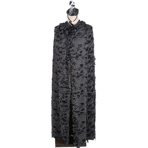 Vintage Tattered Cloth Adult Cloak for Halloween Black Devil Hooded <strong>Wizard</strong> Robe