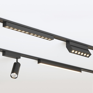 Hệ thống đèn ray từ tính gắn âm tường màu đen 2 dây, đèn LED ray từ tính tuyến tính 220V, đèn ray LED có thể điều chỉnh - Product Image 5