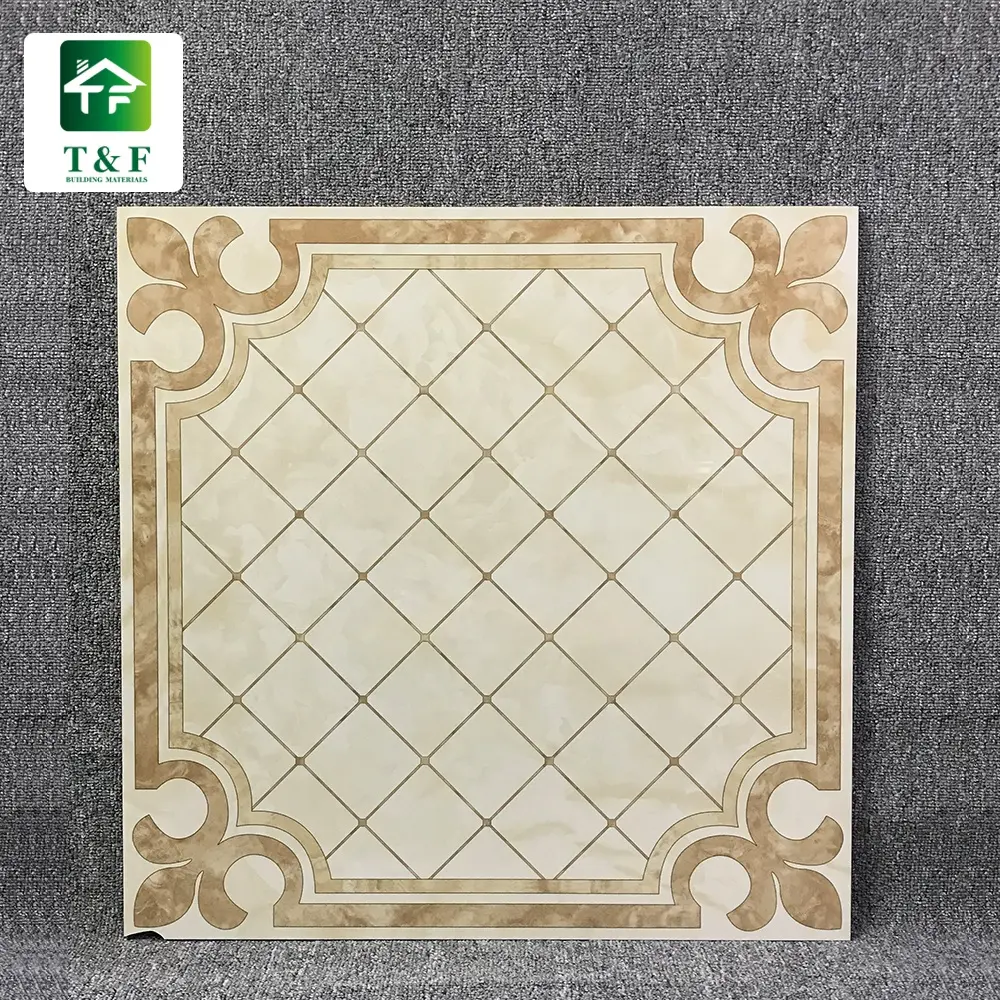 Stile moderno Beige modello lucido smaltato pieno lucido piastrelle 60x60 porcellana di ceramica italiane smalto pavimenti in piastrelle