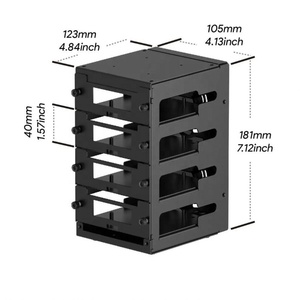 Kompletter Desktop Raspberry Pi Cluster für Raspberry Pi 4 und 2,5-Zoll-SSD, 4 abnehmbare Front schichten und 2 Lüfter