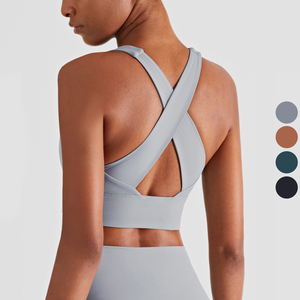Sutyen dolgu özel düz spor Stringer yelek inşa ile yüksek mukavemetli bayanlar egzersiz Yoga Tank Top - Product Image 5