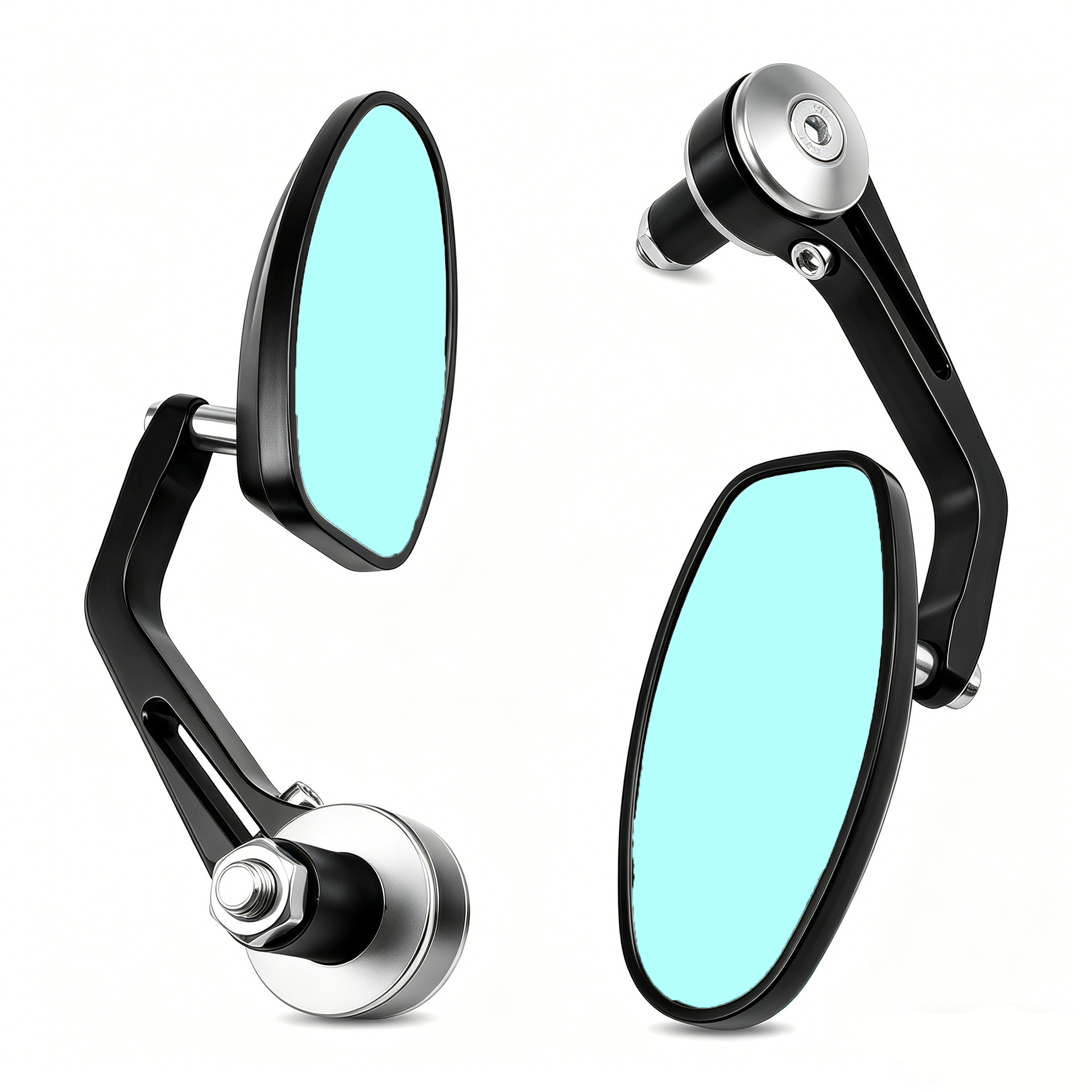 silver Blue Mirror