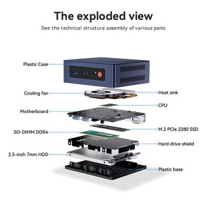 Beelink มินิ S12โปรมินิพีซี Intel Alder Lake RJ45คอมพิวเตอร์พกพา4C N100/4T DDR4 16G M.2 PCIe 1X SSD 500G คอมพิวเตอร์ - Product Image 5