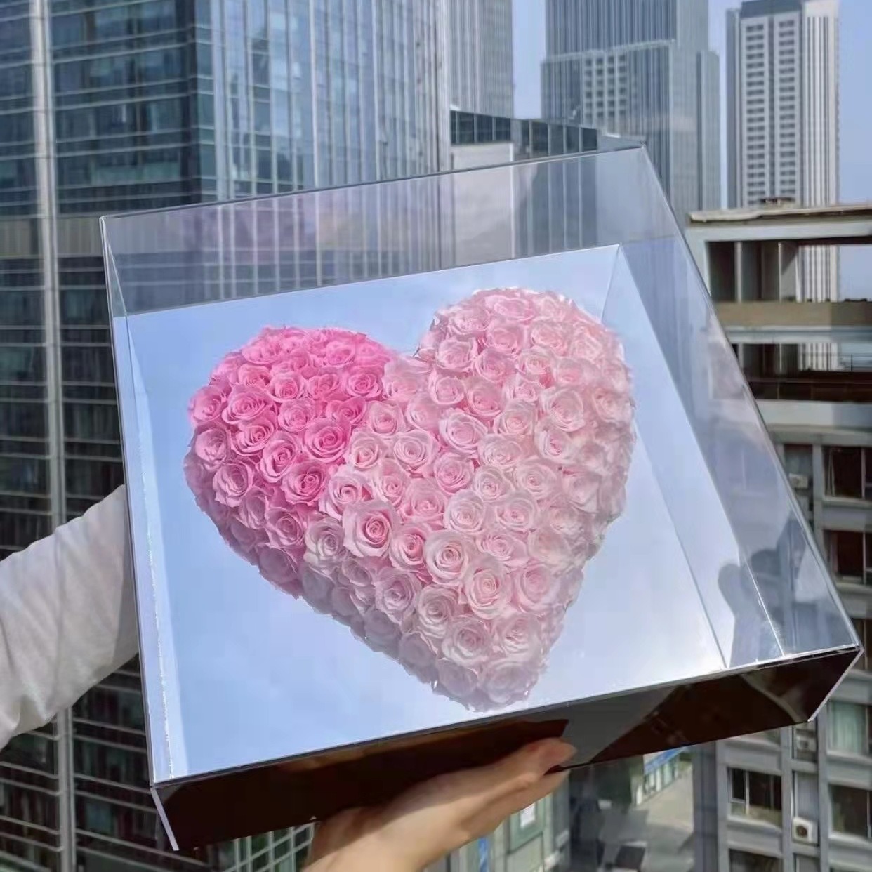 30*30*10 cm 60 rosa sfumata rosa