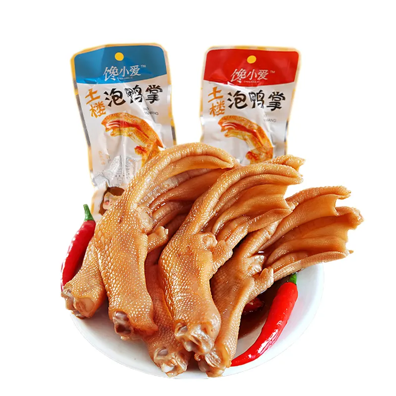 wholesale snacks 28g vacuum packaging pickled duck feet snacks meat snacks