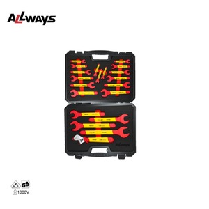 AllwaysTools 20個スパナセット1000V絶縁VDEハンドツールセット絶縁シングルオープンエンド断熱調整可能スパナ