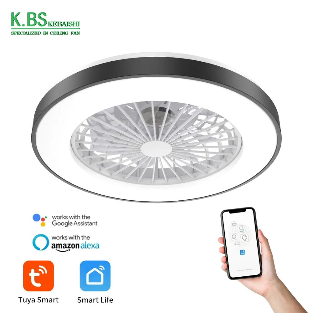 Desain Baru Kamar Tidur 20 Inci Dekorasi Listrik Fandelier Remote Control Lampu Gantung Pintar Bldc Modern Led Kipas Langit-langit dengan Cahaya