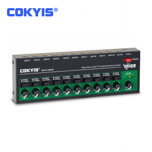 Metal 6.35mm TRS/TS <strong>Input</strong> <strong>Interface</strong> 10 Channel Stereo <strong>Audio</strong> Mixer Mini Sound Mixer with TYPE-C 5V Power Supply - Product Image 1