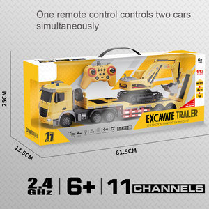 With Light and Music <strong>2in1</strong> 1/12 Scale Excavator Rc Truck and Trailer <strong>Remote</strong> Control Toy - Product Image 4