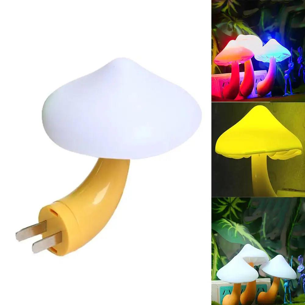 Nette Pilzform Schlafzimmer lampe Plug-In Wand leuchte Automatischer Sensor LED Nachtlicht Für Kinder Baby Weihnachts geschenke