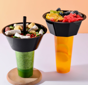 700 ML 600 ML 500 ML 360 ML PPプラスチック使い捨て2 in 1ドリンクスナックカップボウル付き - Product Image 3