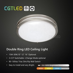 Dimmable כפול טבעת LED הר פלאש תקרת אור מתקן 10 ''12 אינץ 16 אינץ תקרת אורות
