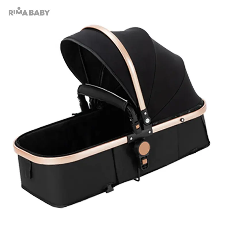 Siège auto de luxe pour bébé 3 en 1, réglable en or, standard allemand, avec poussette