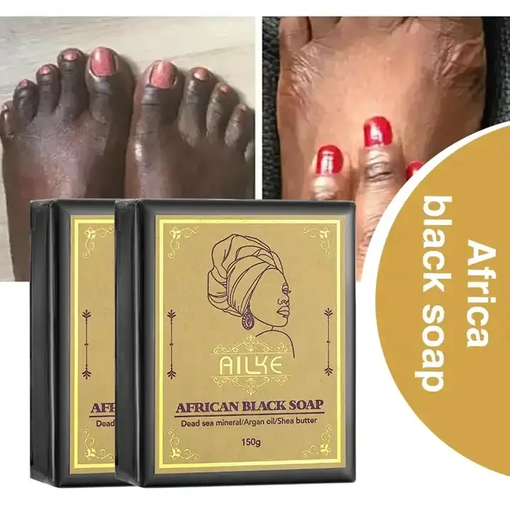 Jabón de manteca de karité para el cuidado de la piel afroamericana de lujo de etiqueta privada, Mineral del Mar Muerto, 150g, jabón negro africano blanqueador fuerte