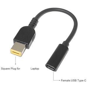 联想T450 T450s T460 T470 T470s的通用串行总线C型母到方形公插头Dc电源适配器转换器笔记本电脑充电器连接器 - Product Image 4