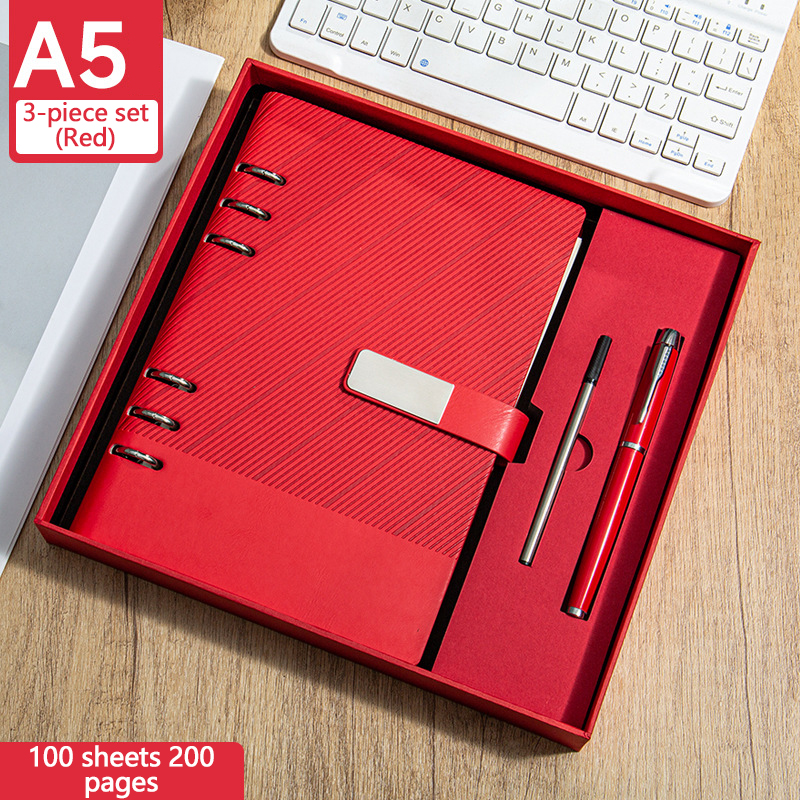 SET-12--Red notebook + signature pen + pen refill