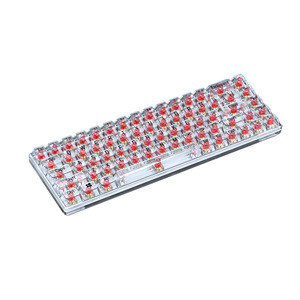 Elegante Teclado retroiluminado para juegos con cable, Teclado mecánico transparente de 68 teclas para ordenador portátil, teclado portátil