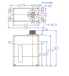 Feetech FT2811M OEM OTM รองรับการปรับแต่ง8.4V 12kg เกียร์โลหะดิจิทัล0.054sec มินิเซอร์โวมอเตอร์หุ่นยนต์ UAV งานอดิเรกการศึกษา - Product Image 6