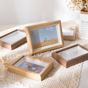 Modern MDF malzeme ahşap resim çerçeveleri Flip dikdörtgen şekil 4x6 A4 masa duvar ekranı dekorasyon boyalı 6x8 12x16 için DIY - Product Image 3