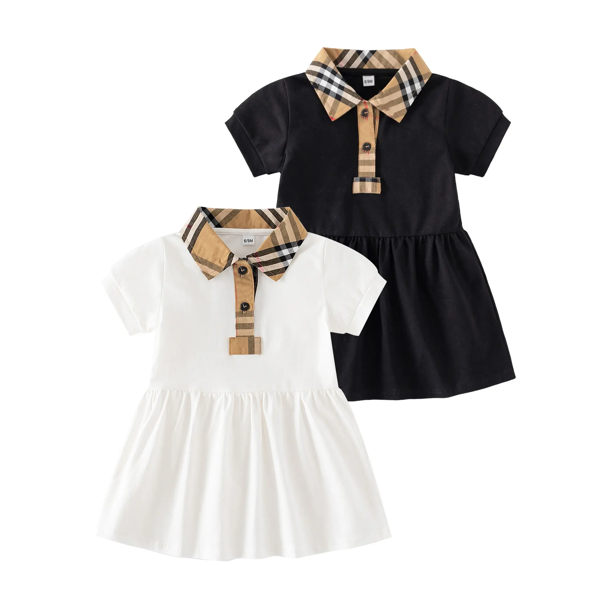 2023 New Arrival Boutique Baby Freizeit kleidung 100% Baumwolle Kurzarm Kleinkind Baby Polo Kleid für den Sommer