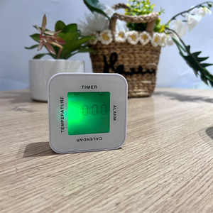 Per il bambino a batteria Timer da cucina bianco da tavolo sveglia digitale con temperatura calendario giorno conto alla rovescia Timer da cucina - Product Image 4