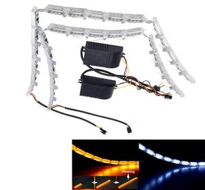 <strong>LED</strong> Crystal <strong>Tear</strong> Light Guide Strip Two-Color Day Running &amp; Telescopic Turn 16 Headlights Atmosphere Car Light Accessories - Product Image 5