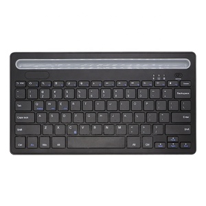 Fábrica al por mayor OEM/ODM Dual Bluetooth Channel Bluetooth Keyboard Teclado inalámbrico con ranura para iPad y teléfonos, iOS Android