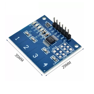 Nuevas llegadas Módulo de sensor táctil capacitivo de 4 cargas con luz piloto Led IC de detección táctil para luz de sensor táctil Led TTP224 - Product Image 1