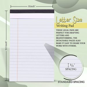Bloc de notas con impresión personalizada, Bloc de notas con borde perforado, tamaño de letra regulado, con logotipo, 3 uds. - Product Image 4