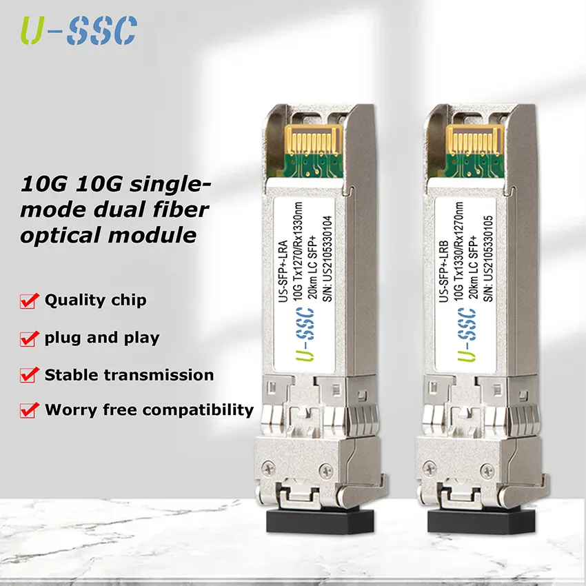 10G BiDi SFP + 1270nm/1330nm DDM 20KM LC çift yönlü optik alıcı-verici SFP modülleri