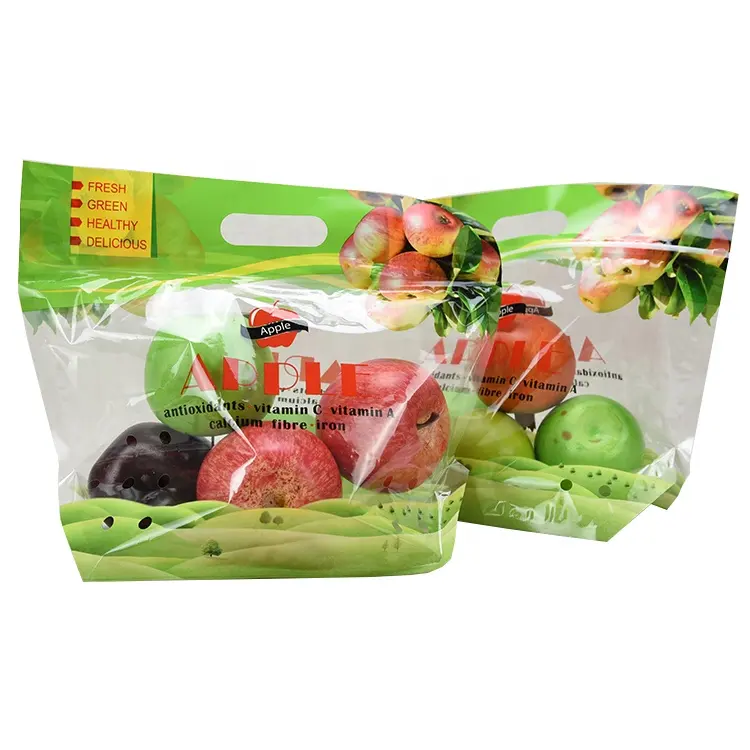 OPP PEジップロッククロージャー透明で新鮮な果物野菜プラスチックベント農産物ポリバッグ