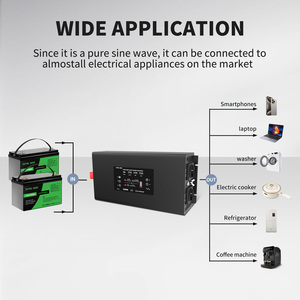 DC输入电压范围12V 24V 48v交流输出220V 230离网纯正弦波2000瓦功率逆变器50Hz 60hz太阳能逆变器