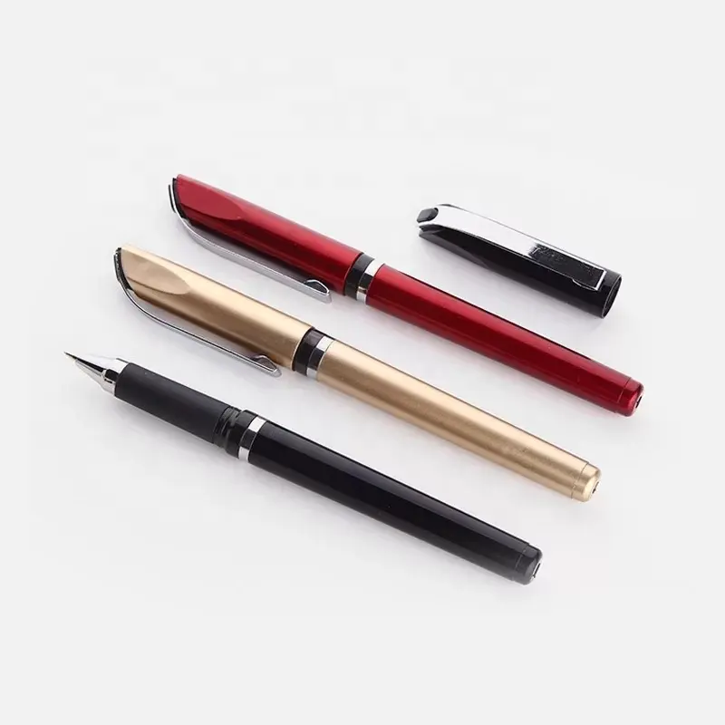 الأزياء الأعمال هدية من المعدن كليب متعدد الألوان هلام شعار مخصص علي شكل قلم توقيع هلام القلم ل مكتب