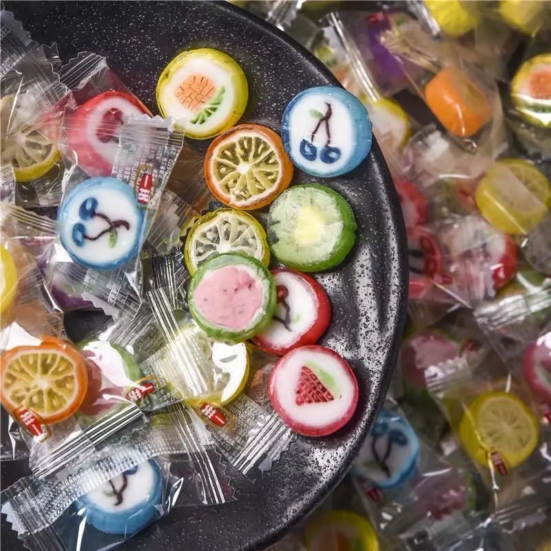 Vente en gros de mini bonbons durs aigre-doux ronds aromatisés aux fruits bonbons faits à la main à vendre