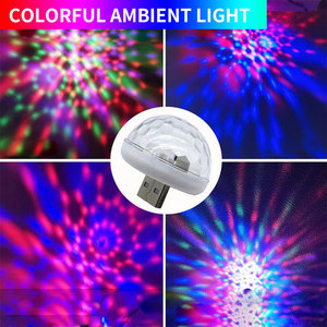 <strong>Mini</strong> USB Colorful RGB Strobe Magic Ball Disco Light Usb Car Atmosphere Lamp Inner Ambient <strong>Star</strong> Light <strong>Led</strong> - Product Image 2