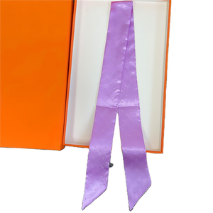 Tasarımcı atkı lüks hediye kutusu ambalaj baskı kendi Logo ipek eşarp özel kare ipek çok amaçlı boyun eşarbı - Product Image 6