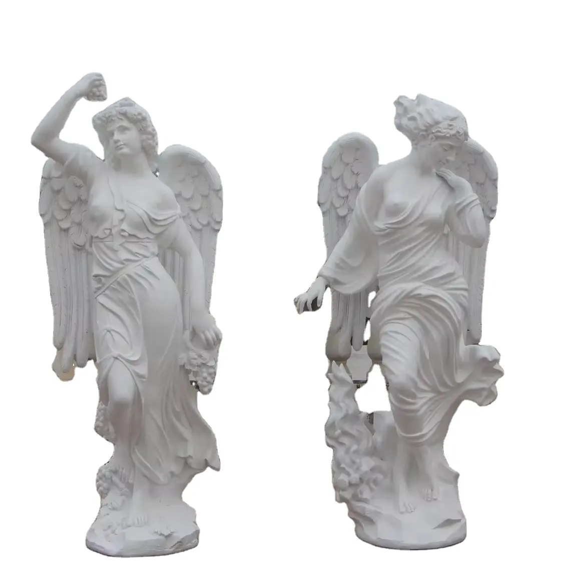 Marmo pietra naturale dea statua di marmo signora statua di angelo scultura di pietra di marmo decorazione esterna