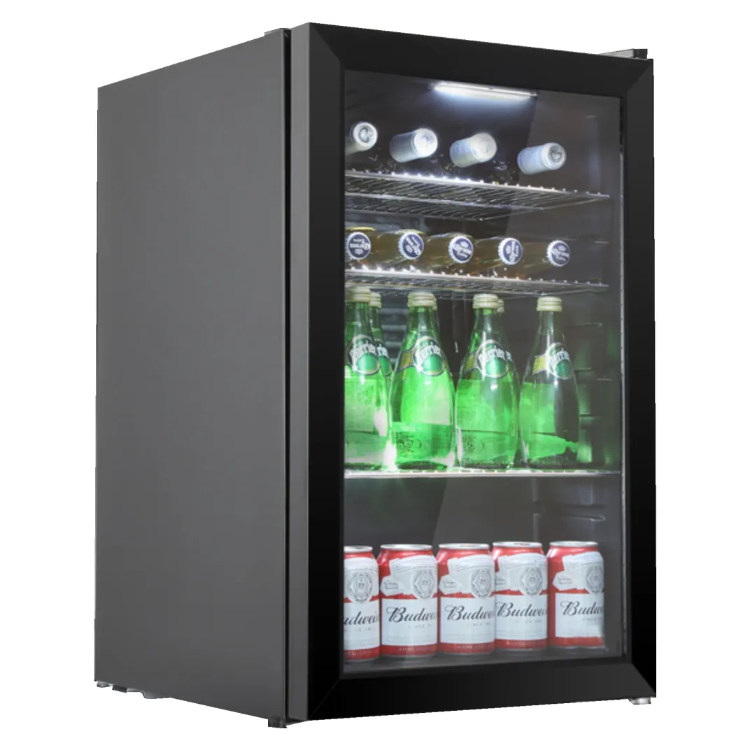 Refrigerador pequeño de acero inoxidable para bebidas y vino, refrigerador para el hogar