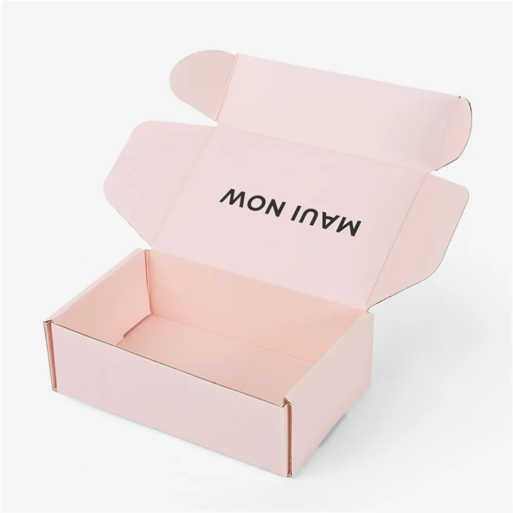 사용자 지정 컬러 인쇄 골판지 우편물 판지 핑크 종이 포장 상자