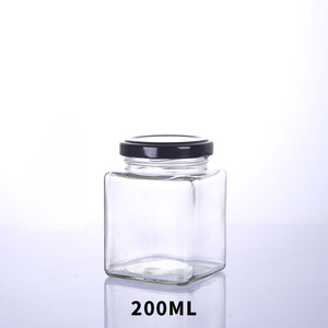 Ucuz kare cam reçel kavanoz 50ml 80ml 100ml 150ml 200ml 280ml 380ml 750ml 500ml şeffaf kare cam bal kavanozu metal kapaklı - Product Image 6