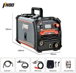 JINBO <span class=keywords><strong>180amp</strong></span> mig逆变焊机焊剂芯焊机无气体CO2 soldadora mig无气体焊机设备用于欧盟市场