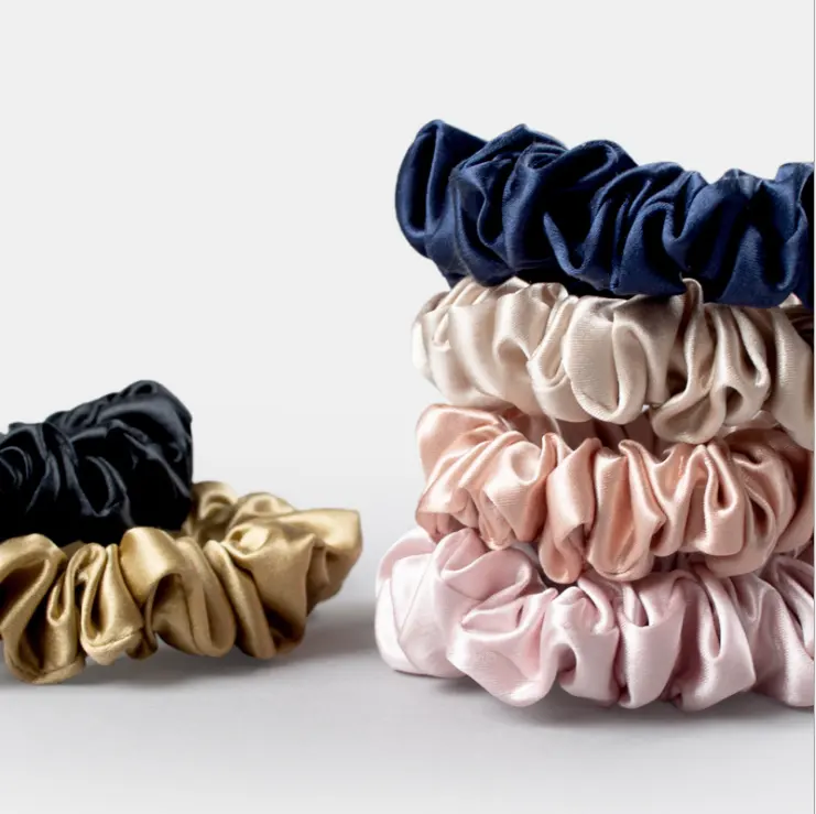 Fábrica Elastic Silk Scrunchy Mulberry Silk Hair Ties Scrunchies como presente para As Mulheres 6A grade