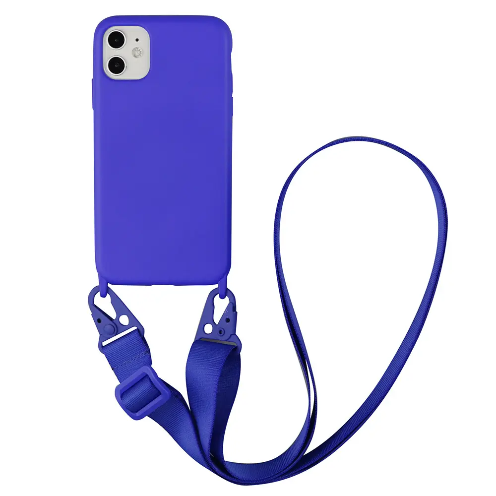 Funcase collana personalizzata custodia per cellulare in silicone vendita calda cinturino a catena copertura del telefono cavo per custodia a croce in silicone liscio