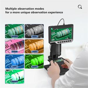 2000 Times Magnification 7 Inch HD Large Screen Dual Lens Support Cell <strong>Detection</strong> Support <strong>Computer</strong> Viewing 10+1LED - Product Image 5