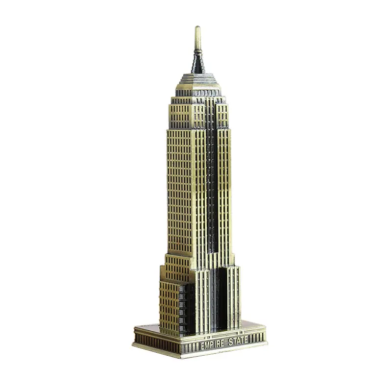 2404 zhunli salon européen décoration en alliage de zinc modèle architectural New York Empire State Building artisanat en métal