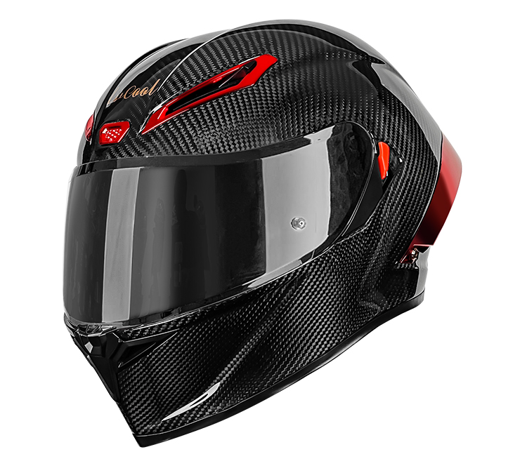 Bright Black Red Carbon Fiber black visor